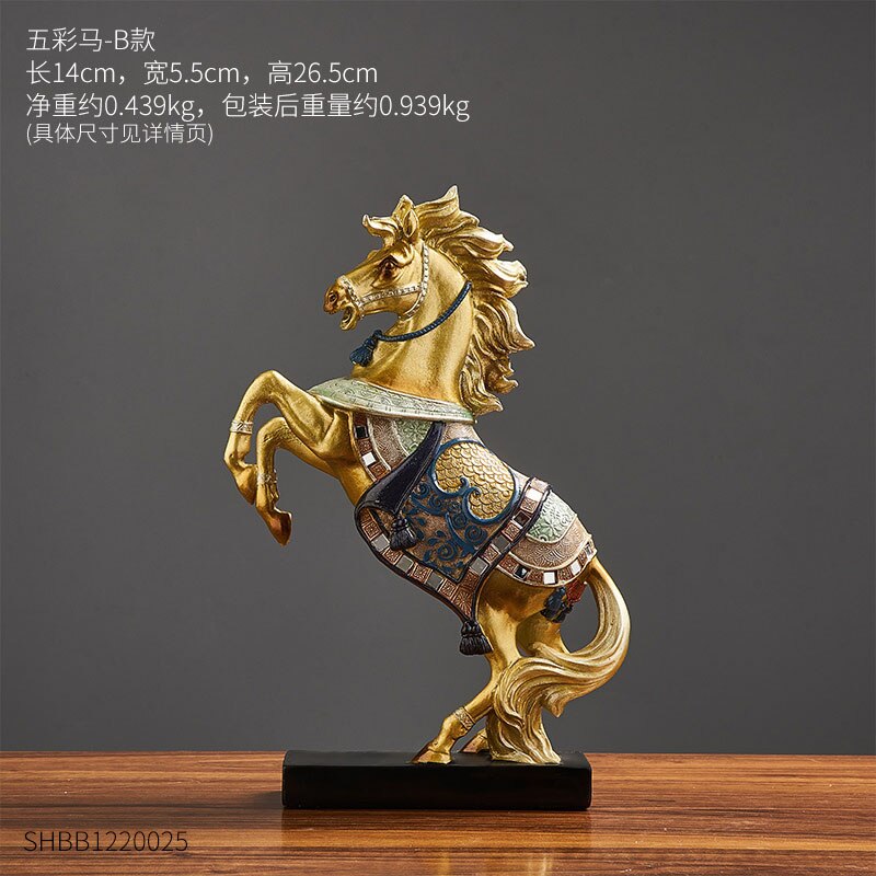 Feng Shui desk Resin Horse Figurines Animal Statue Vintage Home Decor Crafts Ornaments Home Decoration Accessories Chinese style: Default Title