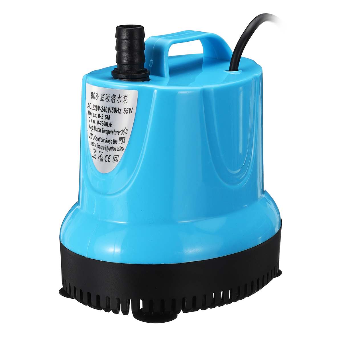 7/15/20/55W Submersible Water Pumps Fish Tank Aquarium Pond Fountain Spout Feature Pump 550-4500L/H Temperature Control