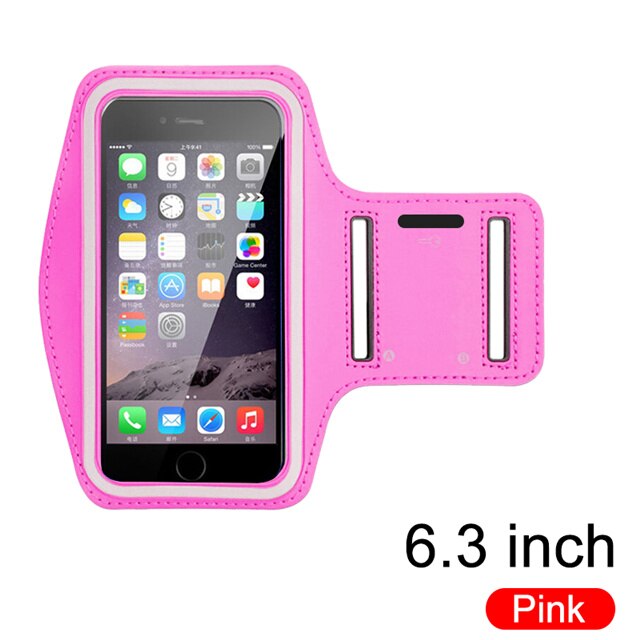 Für Redmi Hinweis 8 6,3 zoll Outdoor-Sport Telefon Cace Für Huawei P30 Lite Gym Lauf Telefon Tasche Arm Band für iPhone 11 6,3 zoll: Pink