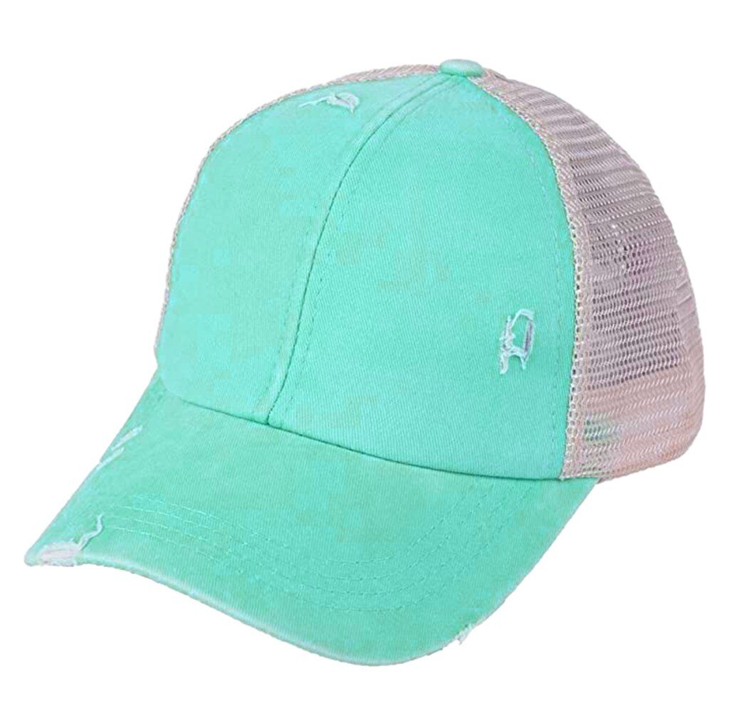 Paardenstaart Baseball Cap Vrouwen Patchwork Verontruste Gewassen Katoen Caps Casual Zomer Snapback Hoed Rand Vader Hoeden: SB