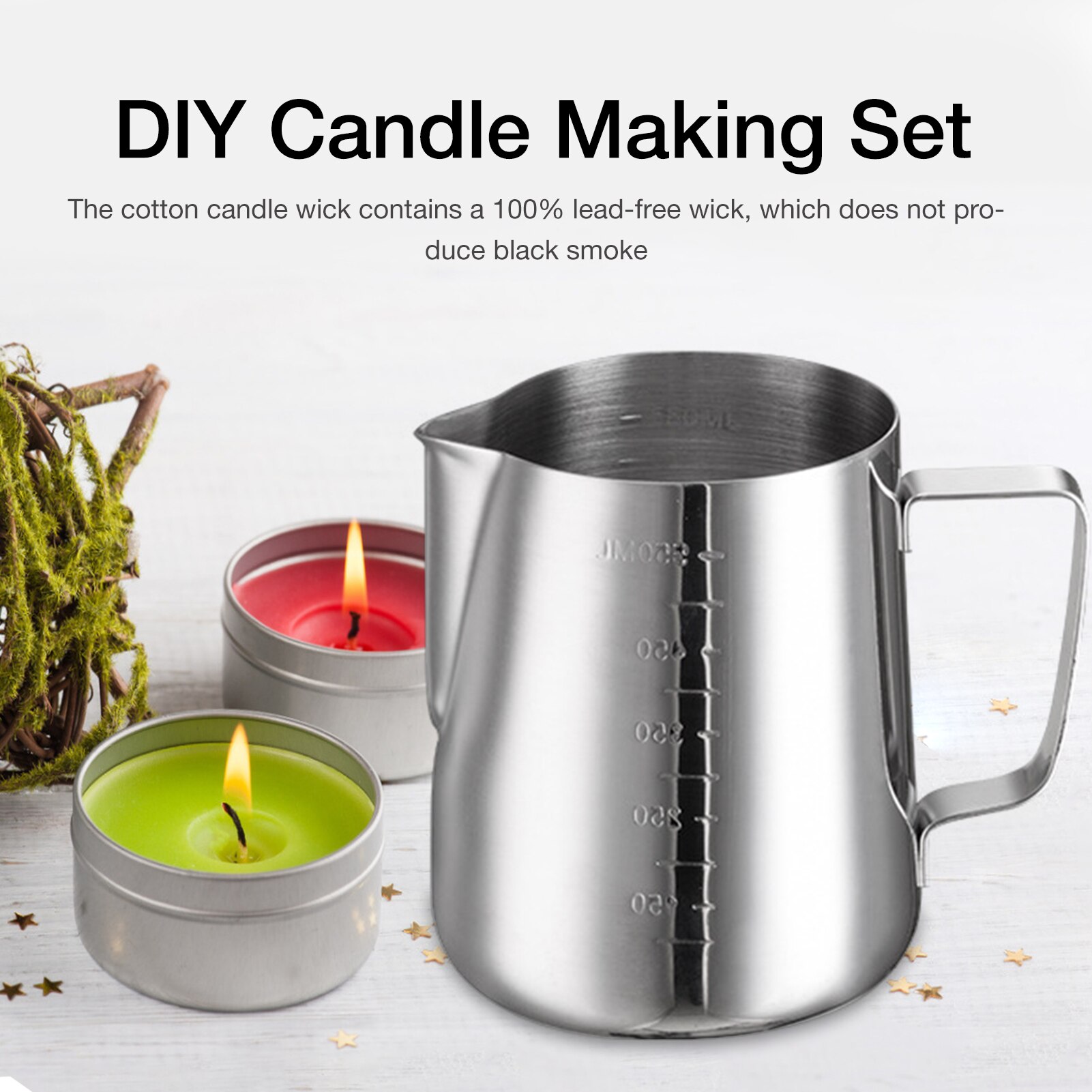 92PCS Candle Making Kit Complete Candle Maker Tool For Family Smokless Candle Wick Easy Candle-making Perfect Kit For DIY