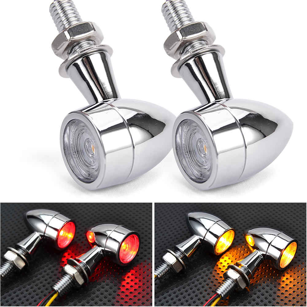 Luces traseras de señal de giro para motocicleta, luz LED de freno, luz trasera, indicador intermitente para ATV UTV Dirt Pit Bike, accesorios: Negro