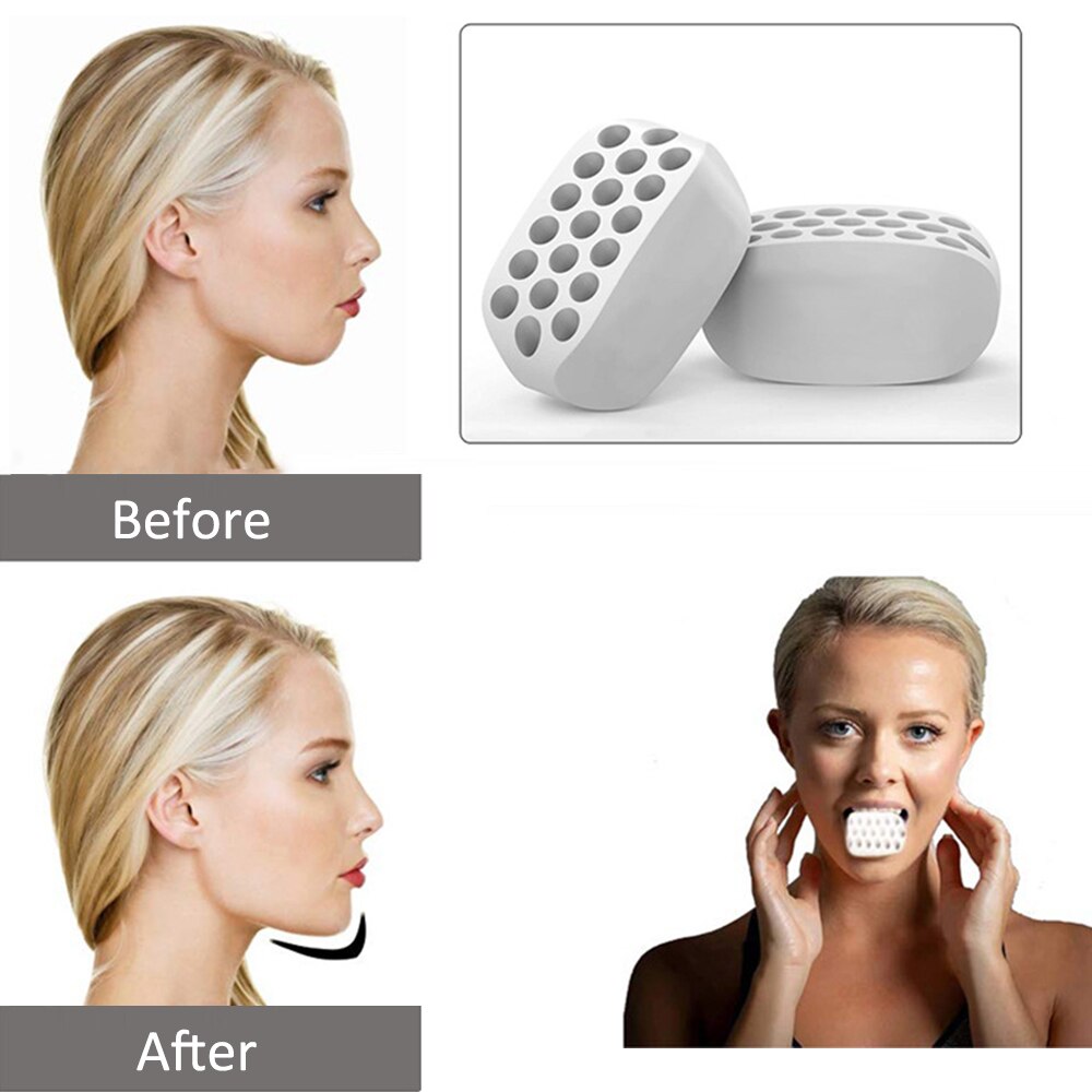 2pc Food-grade Silica Gel Jawline Exercise Ball Muscle Trainin Fitness Ball Neck Face Toning Jawrsize Jaw Exerciser Muscle Relex