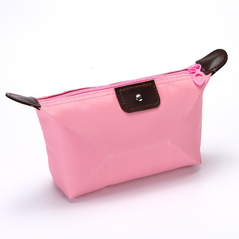 Cute Women Cosmetic Bag Waterproof Travel Toiletry Make Up Pouch Clutch Handbag Purses Case for Cosmetics Makeup Bag Organizer: Pink