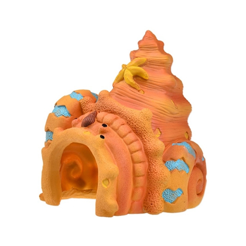 Casa de conchas para decoración de Acuario, juego de descanso para dormir, refugio seguro para agua dulce y salada, pecera de 2 tamaños, cuencos para peces: 2