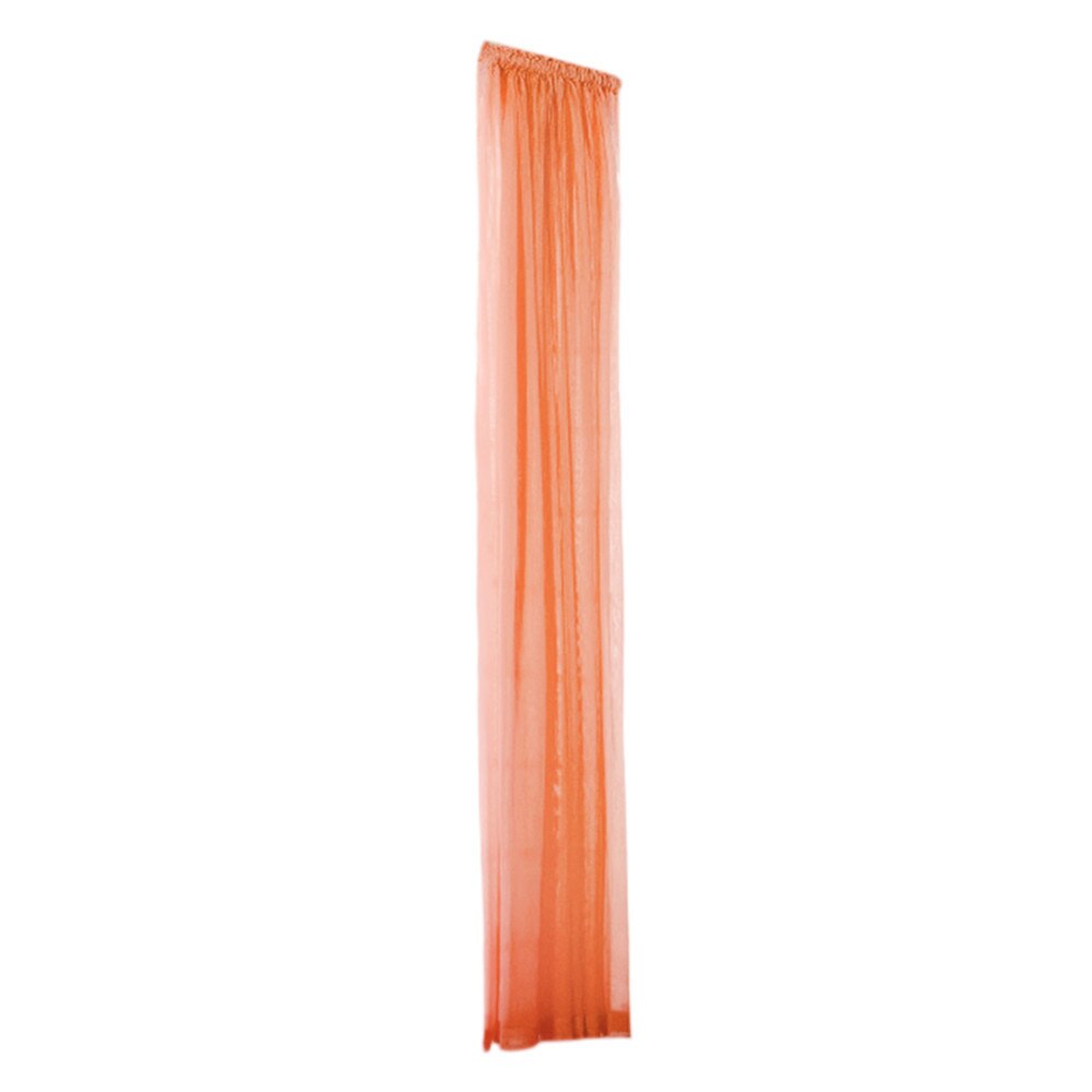 Rideau de porte fenêtre en Tulle de couleur Pure, 1 pièce, panneau, écharpe transparente, cantonnières, rideaux de fenêtre transparents pour décoration de salon: Orange