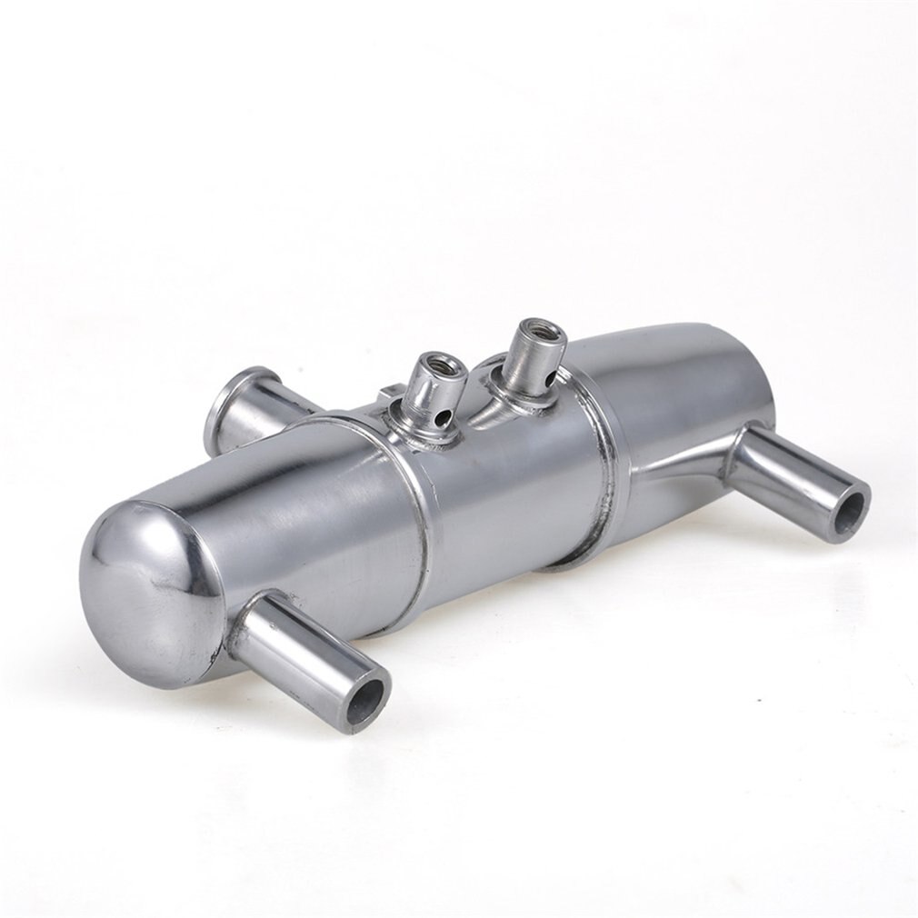 Double Exhaust Pipe 1/8 Methanol Car Metal Exhaust Pipe 18001P Durable Aluminum Vehicle Accessories Parts