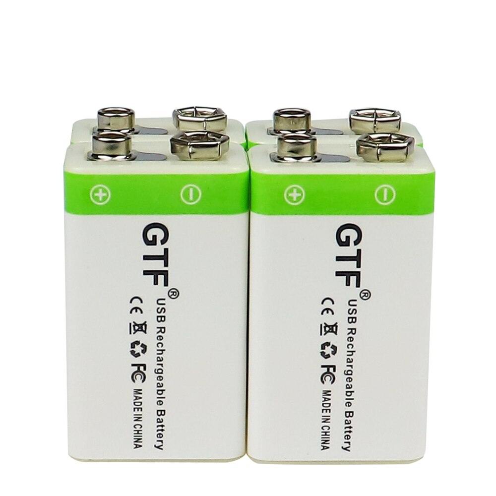 GTF 9V 500mAh lithium USB Rechargeable battery 9V li-ion Square battery for Toy Remote Control KTV Multimeter Microphone