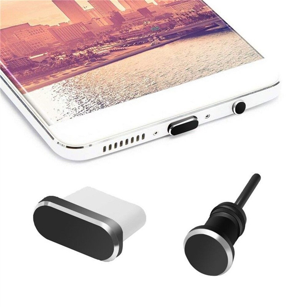 For Samsung S10 Macbook Phone Accessories Colorful Metal Type C Charging Port Anti-Dust 3.5mm Earphone Jack Dust Plug