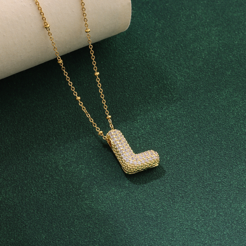 Neue Luxus Zirkon Kristall 26 Englisch Buchstaben Edelstahl Halsketten Für Frauen modisch Weibliche Halsband Kette Schmuck