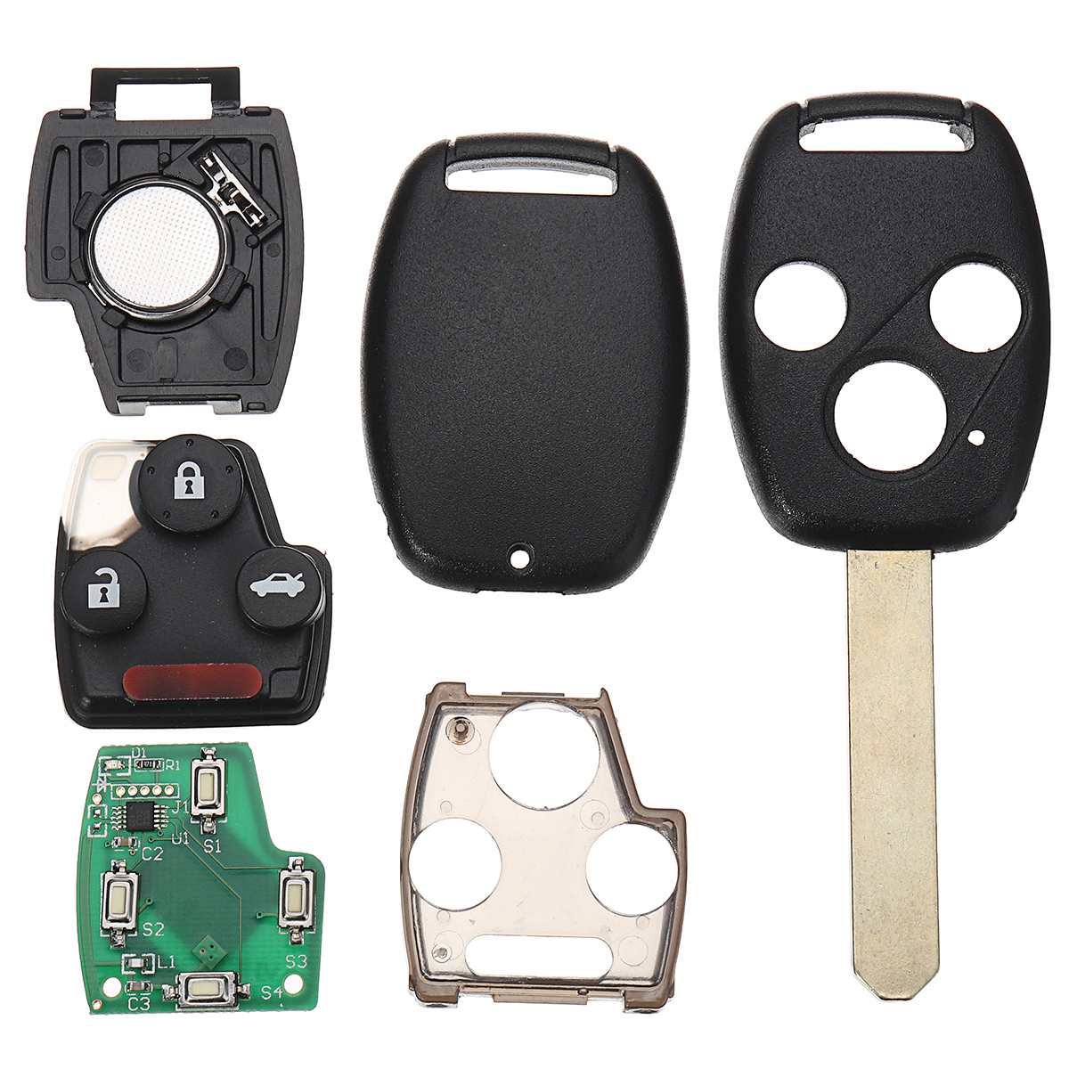 For Honda-Accord 2003 2004 2005 For CRV 2005-2006 3 Buttons Remote Key 433Mhz ID48 chip Car Remote Key Fob with Blade