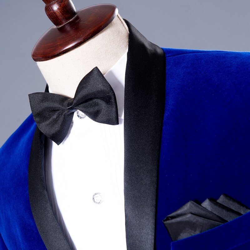 Kungsblå herrklänning kavaj herr fest blazers bröllopsfest klänning herr kavaj herr prestanda kostym kavaj slim masculino
