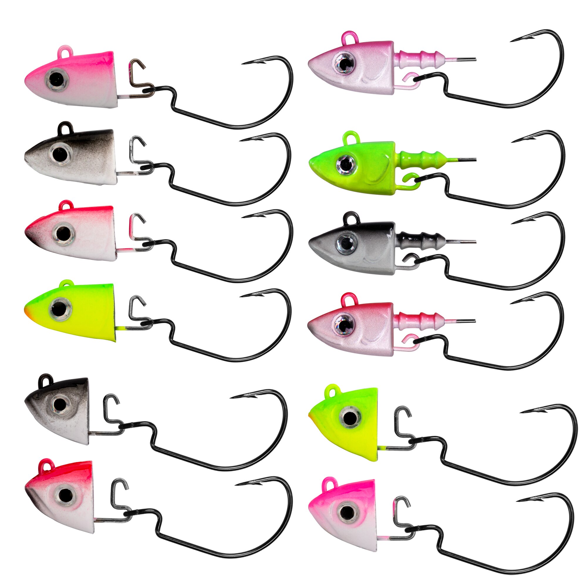 THKFISH – hameçons de pêche à tête plombée, 2 pièces, 10g 12g 25g, têtes de gabarits oculaires, appât dur # Crochet barbelé en acier à haute teneur en carbone 3/0 pour vers souple