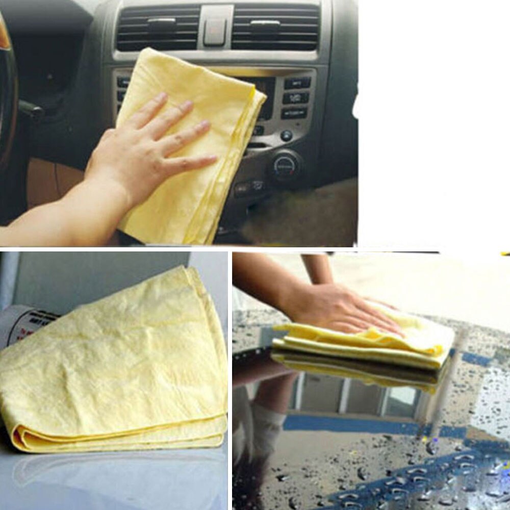 1Pcs 43*32cm PVA Chamois Car Wash Towel Car Care Cleaner Accessories Home Cleaning Lady Hair Drying Shammy Cloth Random Color