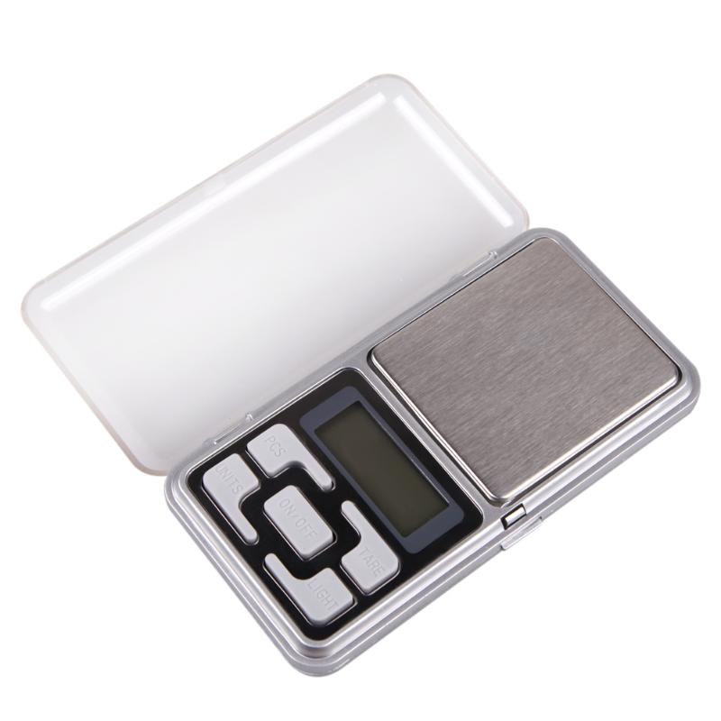 Mini báscula Digital de alta precisión, 100/200/300/500g, 0,01/0,1g, bolsillo eléctrico para joyería, peso de Gram para Cocina: 500g 0.1g