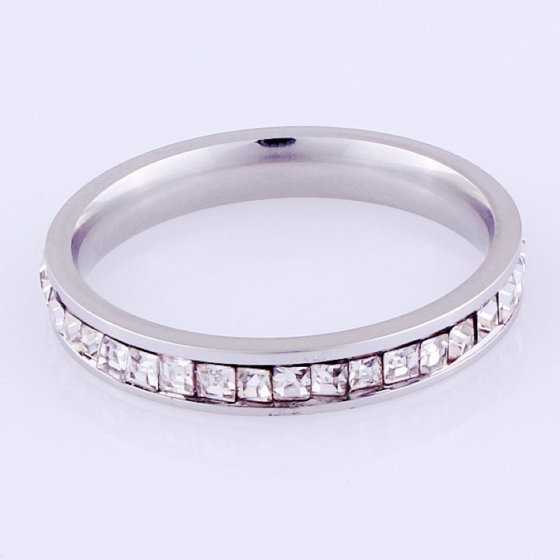 QianBei 4 MM Stijl Wit CZ Cubic Zirkoon Ringen Zilveren Rvs Ring Mannen Vrouwen Valentijn sieraden