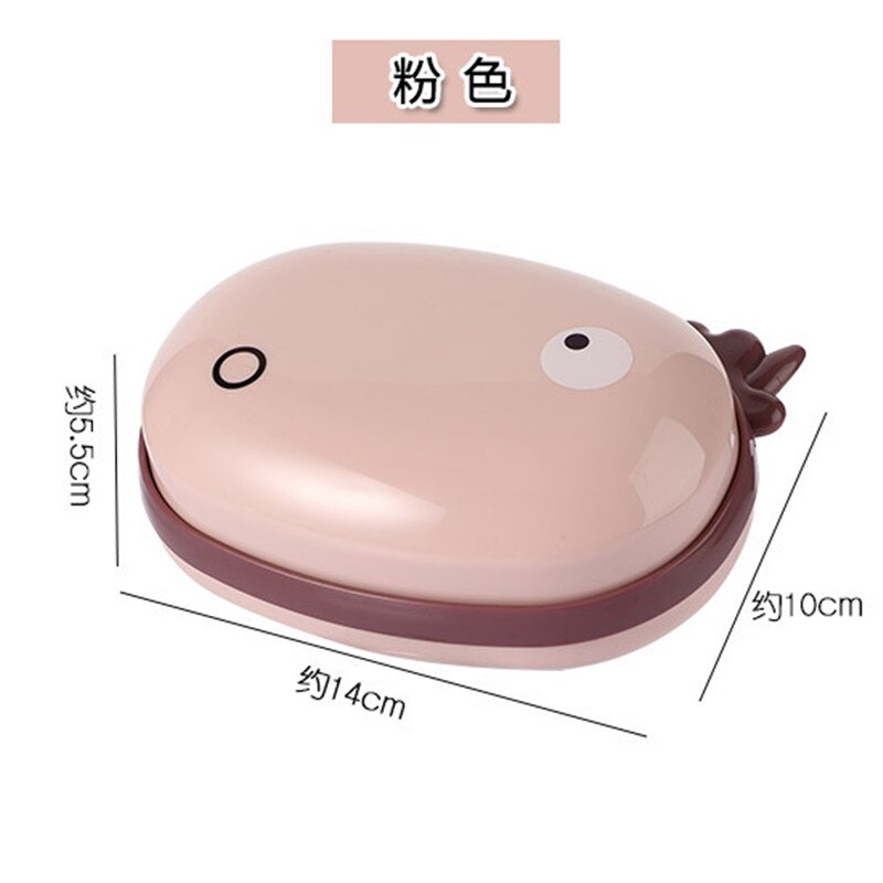 kreskówka wodoodporne pudełko z pokrywą mydła przenośne mydło podróżne chroń pojemnik pudełko na mydło łazienkowe akcesoria łazienkowe: Różowy