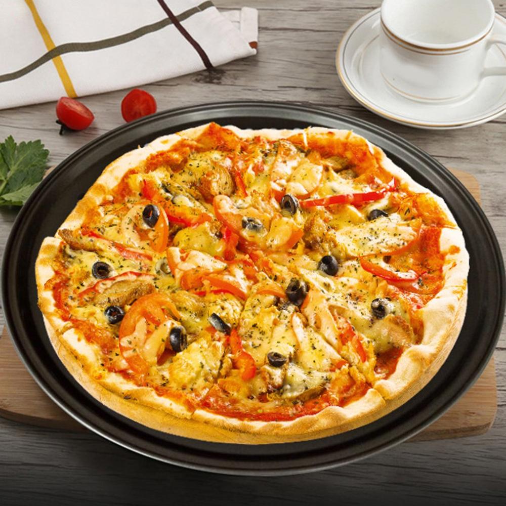 32CM Carbon Steel Non-stick Pizza Baking Pan Mesh Tray Plate Round Deep Dish Pizza Pan Tray Mould Bakeware Baking Tool