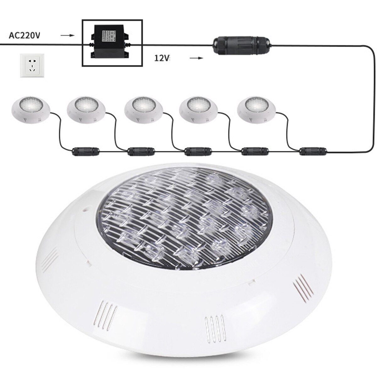 24V RGB Underwater Swimming Pool Light IP68 Waterproof Spa Lamp With Remote Control LED High-Power Infrared Wall-Mounted Light