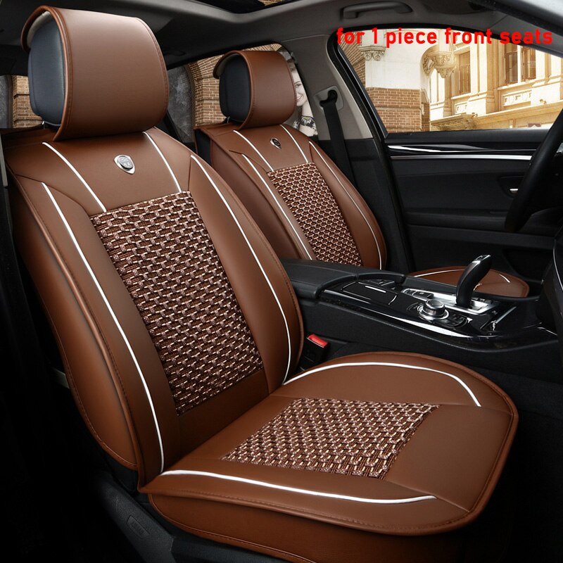 Kadulee 1 Pcs Car Seat Cover Voor Land Rover Range Rover Freelander 2 Discovery 3 Evoque Velar Covers Voor Voertuig zetels: coffee front