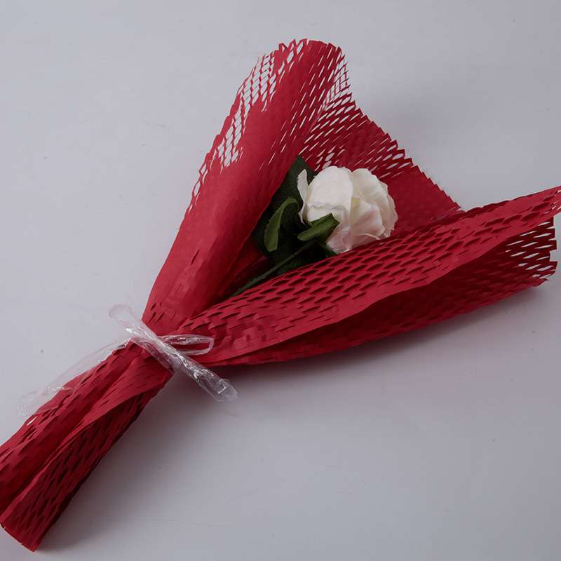 Papier o strukturze plastra miodu 30CMX5M, odporny na wstrząsy papier do pakowania buforowego, degradowalna ochrona środowiska Papier pakowy Kraft do pakowania kwiatów