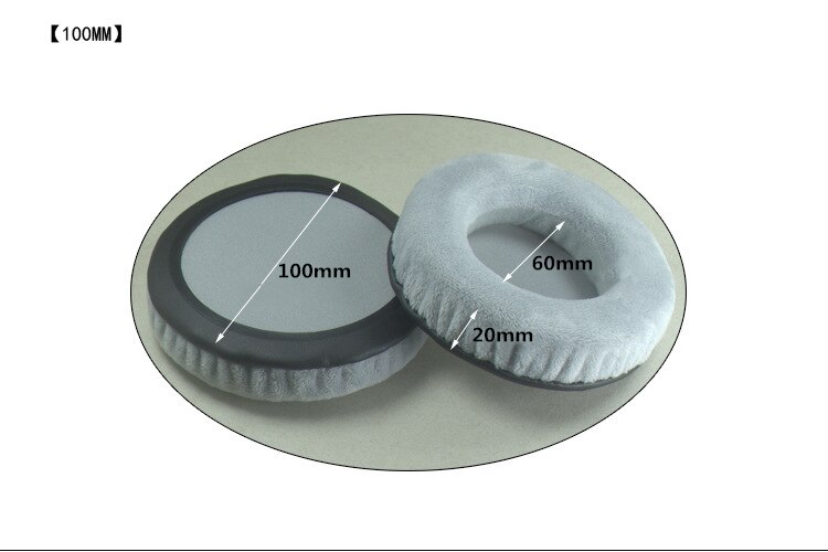 Allgemeine Grau Samt Schaum Ohr Pads Kissen 60 65 70 75 80 85 90 95 100 105 110 115 120MM für SONY für Sennheiser Kopfhörer: 100mm