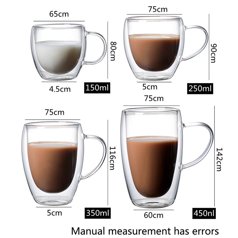 80-650ml podwójna ściana szklany kubek odporny na herbatę kufel do piwa kawa mleko sok z cytryny kubek Drinkware Lover filiżanki do kawy prezent kreatywność