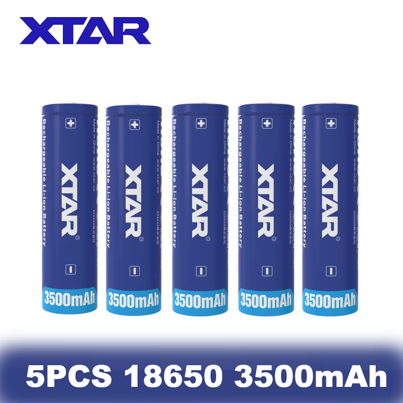 XTAR 2/4/5 Stück 18650 3500 mAh wiederaufladbare Li-Ionen-Batterien, maximaler Entladestrom 10 A, 3,6 V Batterie mit Schutzplatine