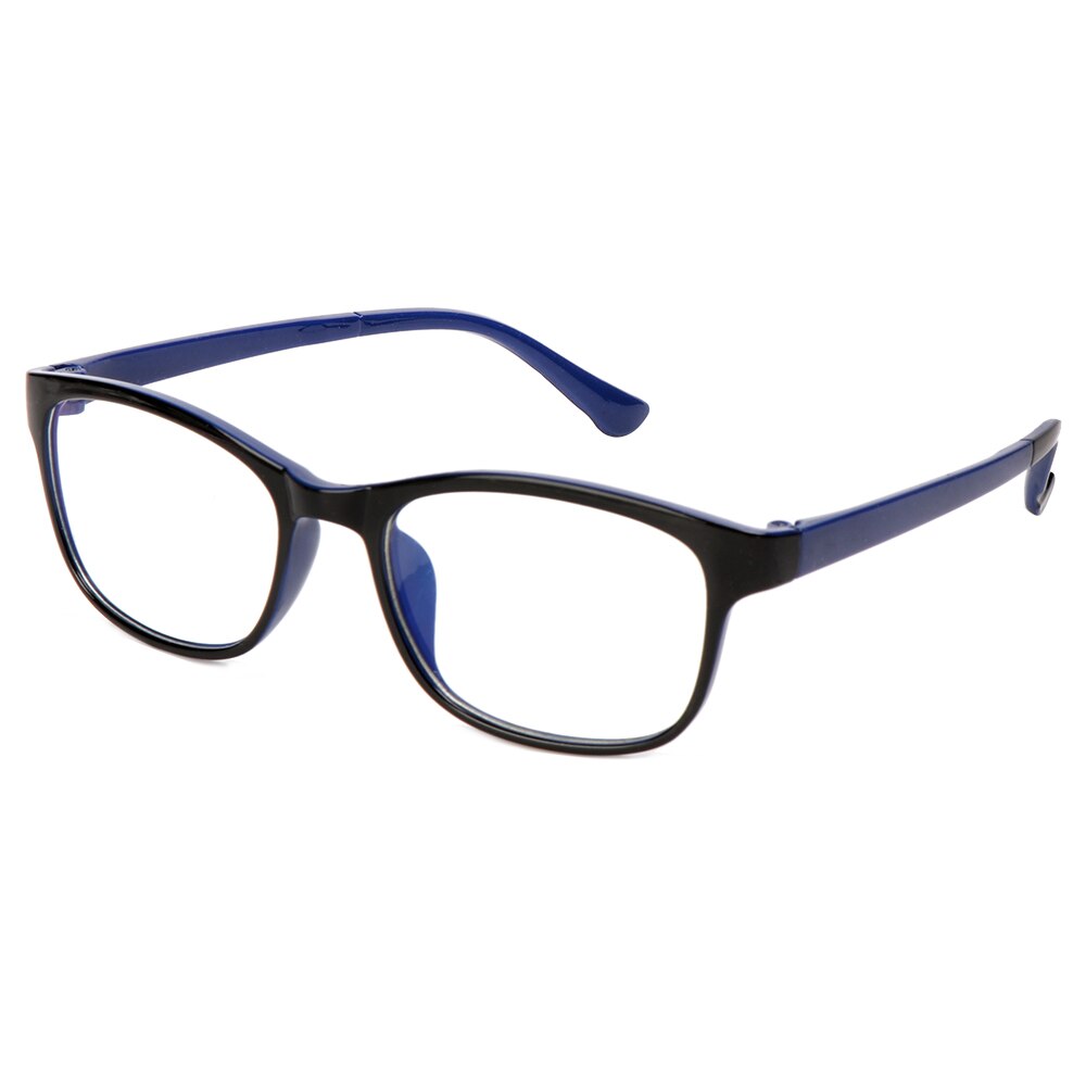 1PC lumière bleue lunettes Anti rayons bleus rayonnement bloquant lunettes hommes femmes ordinateur lunettes Anti-UV UV400 plat miroir lunettes: Black Blue