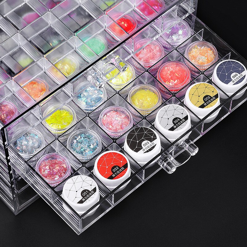 5 lags akryl negletilbehør opbevaringsboks neglesmykker modtageboks 120/100 gitter opbevaringsbokse nail art manicure værktøj