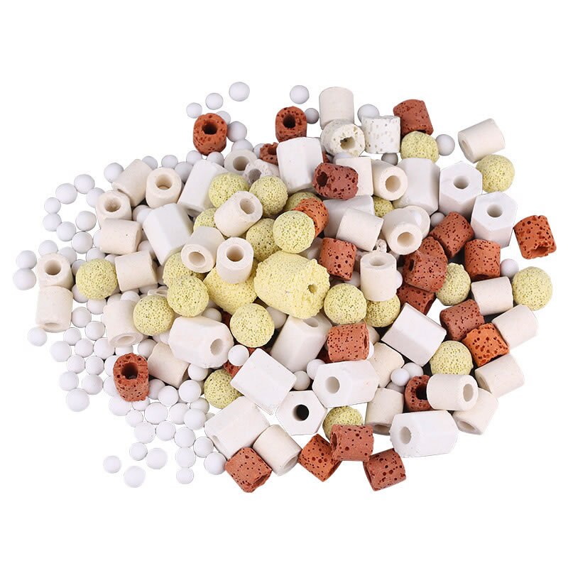 9 in 1 akvariefiltermaterial keramisk biokemisk boll akvarium medium akvarietillbehör nätpåse
