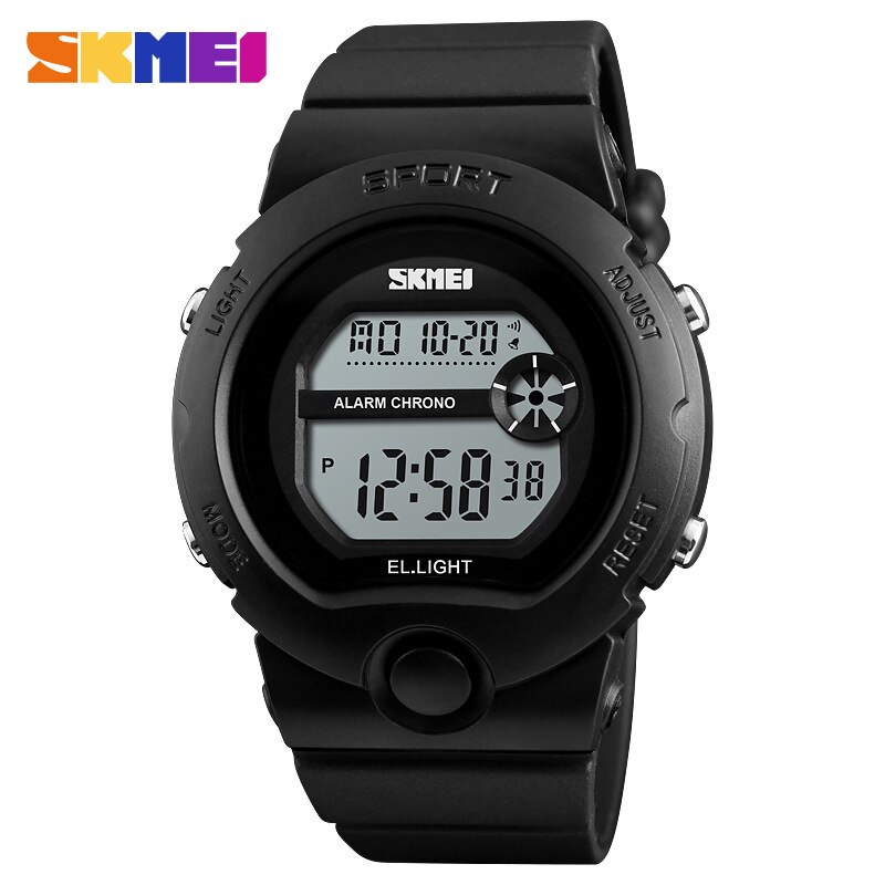 Skmei 1334 Multifunctionele Elektronische Horloge Lichtgevende Water Casual Led Horloge: Black