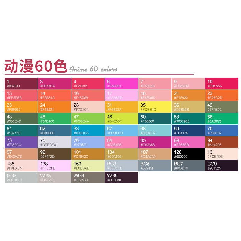 TOUCHNEW-Conjunto de rotuladores de doble punta, set de 30/40/60/80/168 colores, rotuladores permanentes de alcohol para dibujo artístico: F