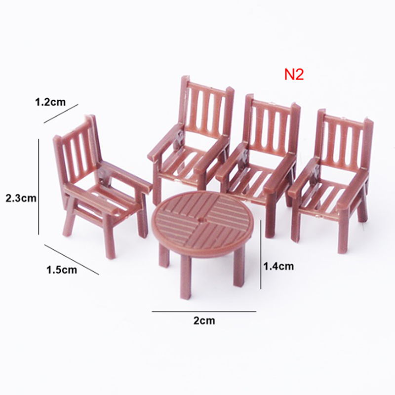 1 ensemble de Mini Table et chaise de Simulation, modèle de scène, accessoires de meubles de jouets 1:30 1:50 1:75: Bleu marine