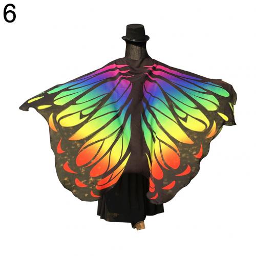 Butterfly Wing Polyester Beach Towel Cape Scarf Women Christmas Halloween Summer Printed Towel Lady Clothes: Green