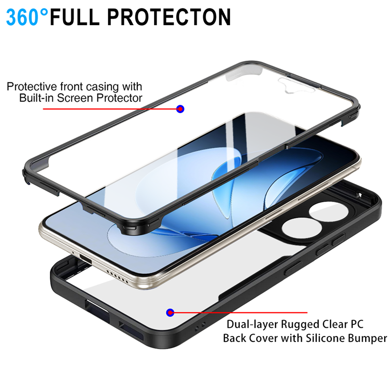 Protecteur d'écran complet 360, étui Transparent pour OPPO Reno 13 13F 13 F Reno13F Reno13 Pro, housse de téléphone antichoc