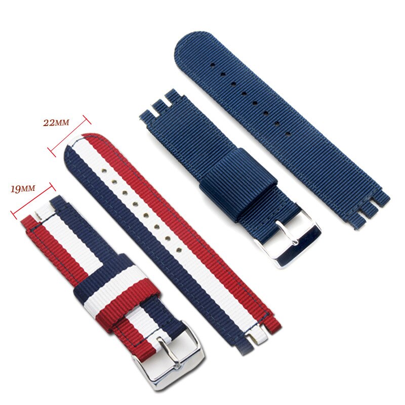 Ballistic Two Piece 19mm Nyon Watch Band Strap Nylon Watch Replacement for Swatch