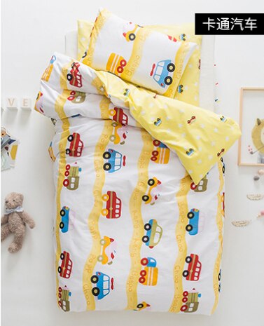 3 Stuks Baby Beddengoed Set Leuke Dier Katoen Wieg Beddengoed Kit Cartoon Omvat Kussensloop Laken Dekbedovertrek Zonder filler: 12