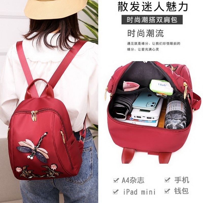 Summer Casual Oxford Women&#39;s Backpack Student Girls School Bag Lady Travel Backpack