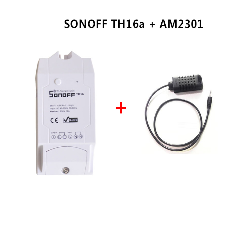 Sonoff th 16a/10a control de temperatura y humedad WiFi interruptor inteligente Sensor con temporizador inalámbrico hogar ds18b20: Sonoff TH16 and T H