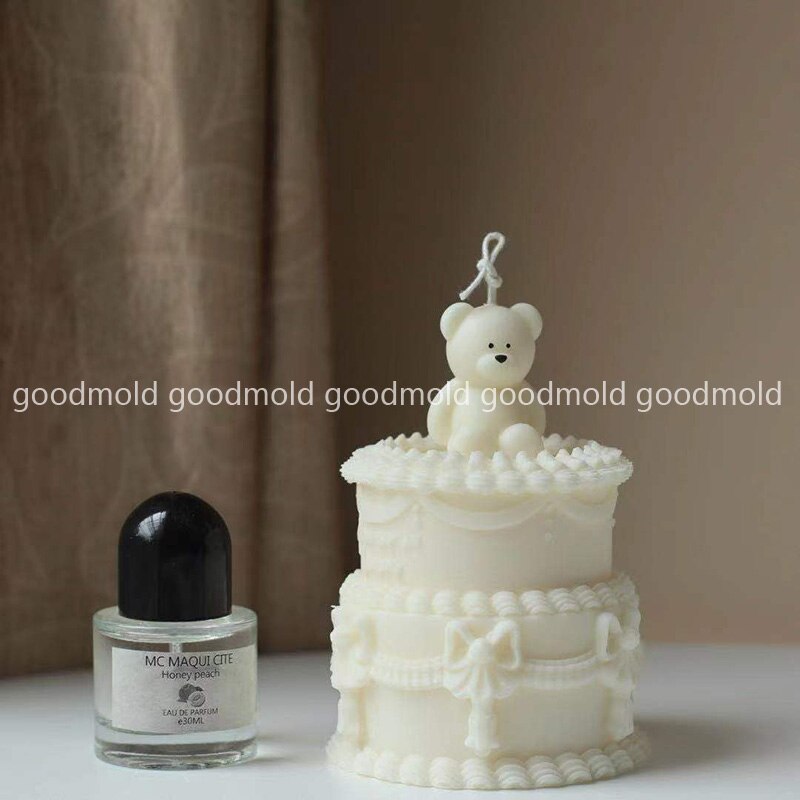 Molde de silicona con forma de Animal para decoración de velas, molde de yeso para aromaterapia con de oso de bebé, 3D coreano