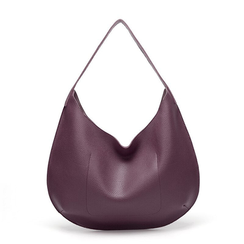 Vegan Lederen Hobo Tas Handgemaakte Geweven Casual Vrouwelijke Handtas Grote Capaciteit Patchwork Rits Vrouwen Schoudertassen: PURPLE