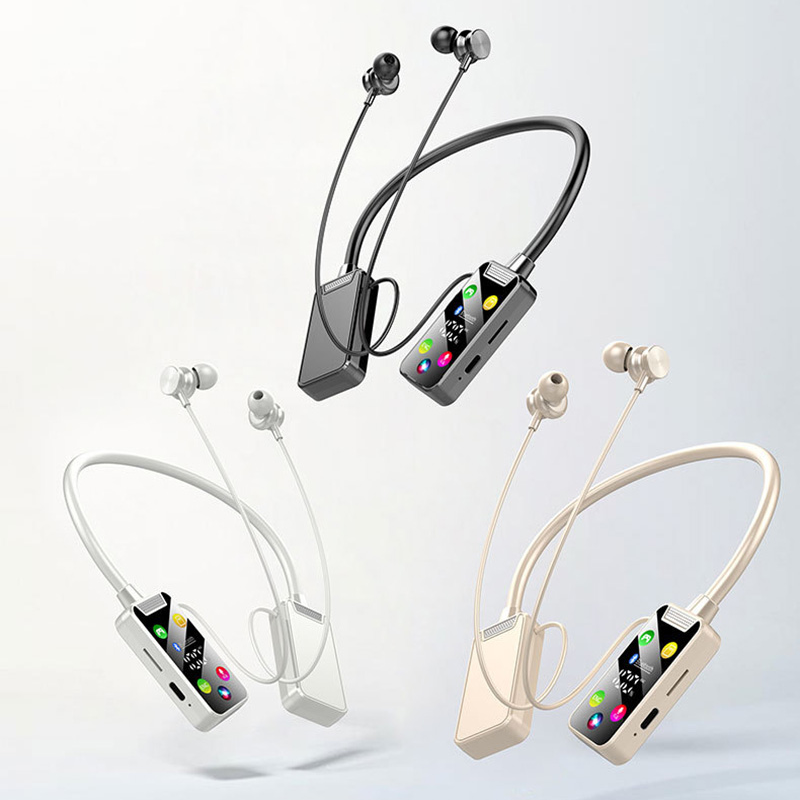 Auriculares inalámbricos Bluetooth 5,4, cascos con pantalla LED HD para colgar en el cuello, auriculares con sonido HiFi, auriculares inalámbricos con banda para el cuello, juego deportivo