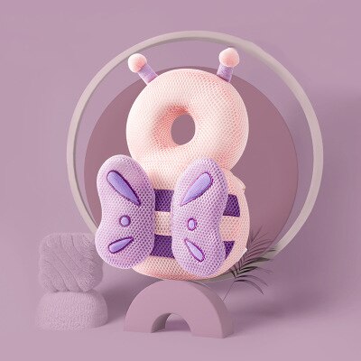 Nyfött barn baby huvudskydd pad kudde nackstöd tecknad mjuk säkerhet kuddar ängel fjäril ryggsäck fall skydd: E