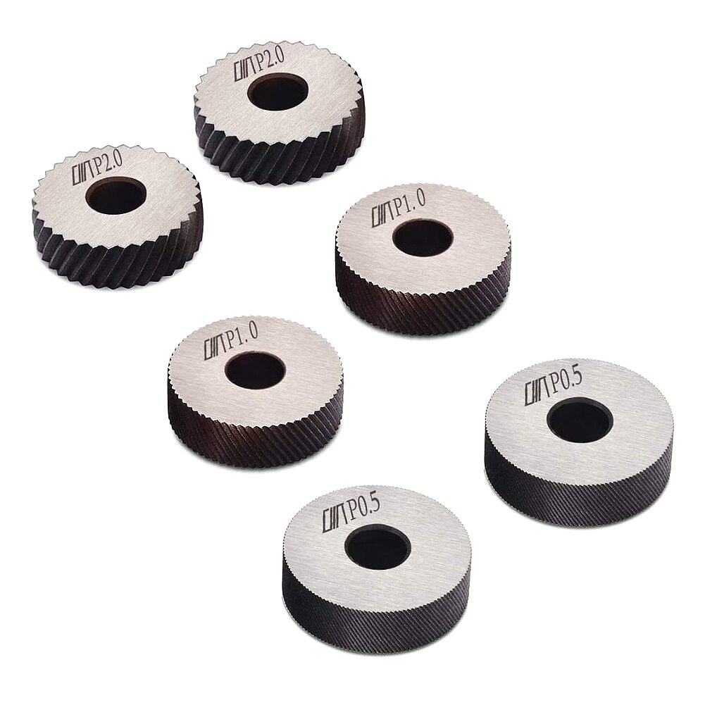 Juego de torno de acero moleteado lineal, rueda Dual Diagonal, cortador, Herramienta de moleteado, de Herramienta moleteado, 7 Uds., de Herramienta moleteado, 0,5/1/2mm