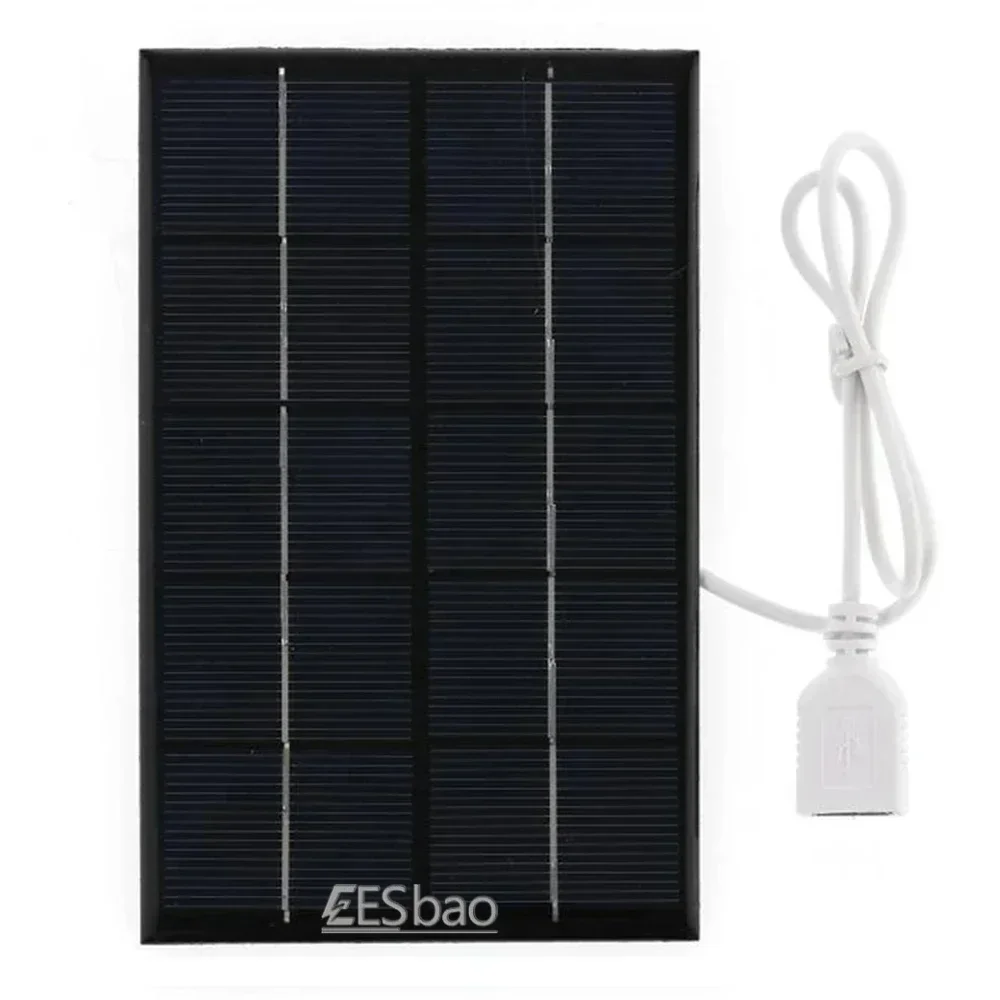 Solar Panel USB Waterproof Outdoor Hiking Camping Portable Battery Mobile Phone Charging Bank Charging Panel: Beige