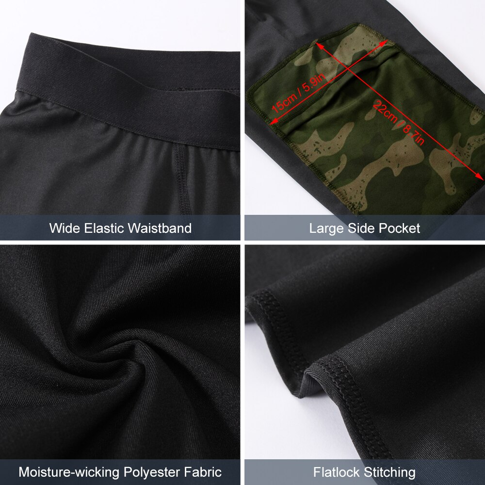 2 Pack Men Compression Pants Quick Dry Sports Fitness Workout Running Jogging Baselayer Leggings Tights
