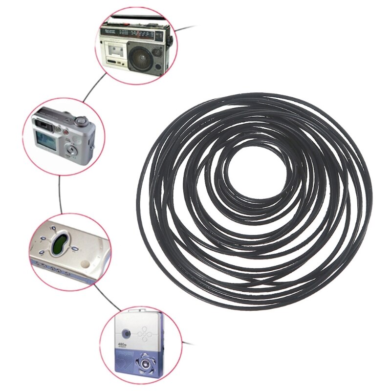 20pcs 1mm Rubber Conveyor Transmission Belt Silicone Strap DIY Toys Parts long (25-80mm)