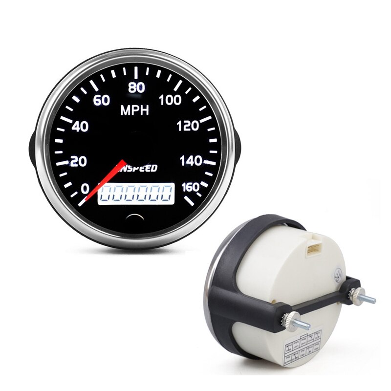 CNSPEED uniwersalny prędkościomierz GPS 12V/24V przebieg 85mm 160MPH dla samochodów motocykl LCD obrotomierz