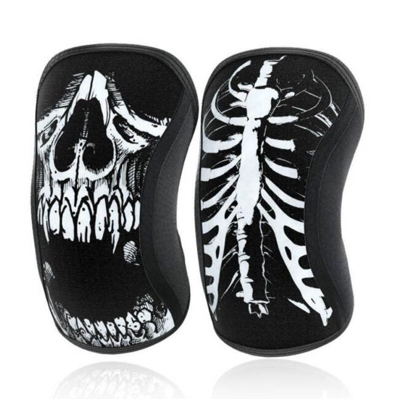 Crânio 7mm neoprene levantamento de peso joelheira esportes compressão powerlifting crossfit joelheiras treinamento apoio ao joelho proteção: B / L